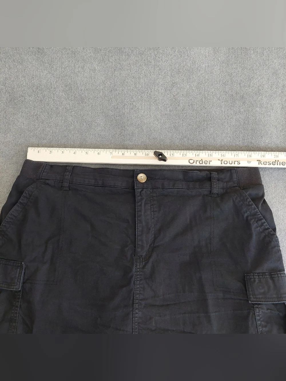 Lee Black Cargo Skort Regular Fit Mid Rise Plus Size 18M Stretch Utility - Picture 3 of 9